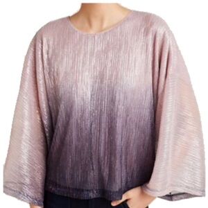 Anthropologie Serena Metallic Pink and Purple Ombre Blouse
